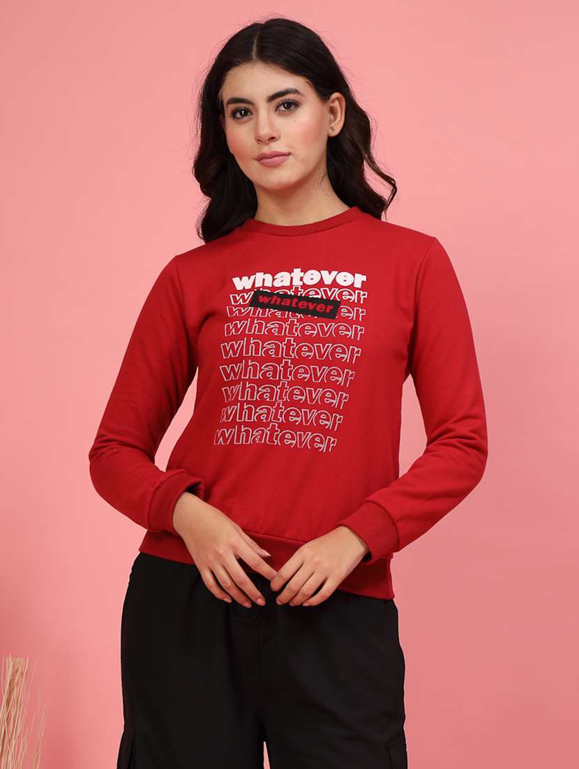 women printed round neck sweatshirt - 21600064 - Zoom Image - 0