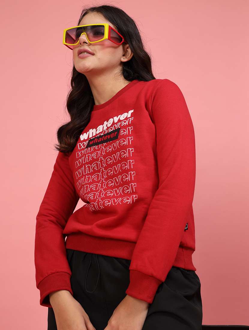 women printed round neck sweatshirt - 21600064 - Standard Image - 3