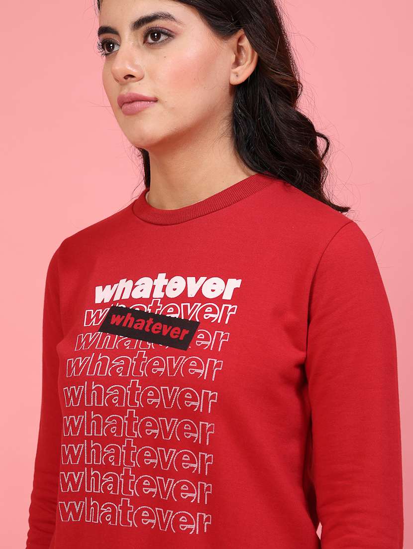 women printed round neck sweatshirt - 21600064 - Standard Image - 5