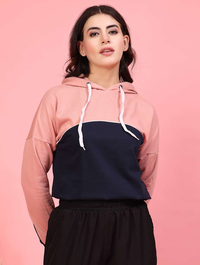 women color blocked long sleeve sweatshirt - 21600068 -  Zoom Image - 0