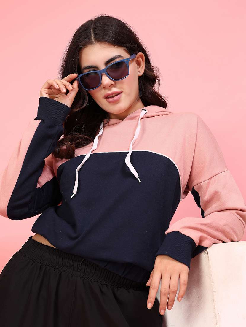 women color blocked long sleeve sweatshirt - 21600068 -  Standard Image - 3