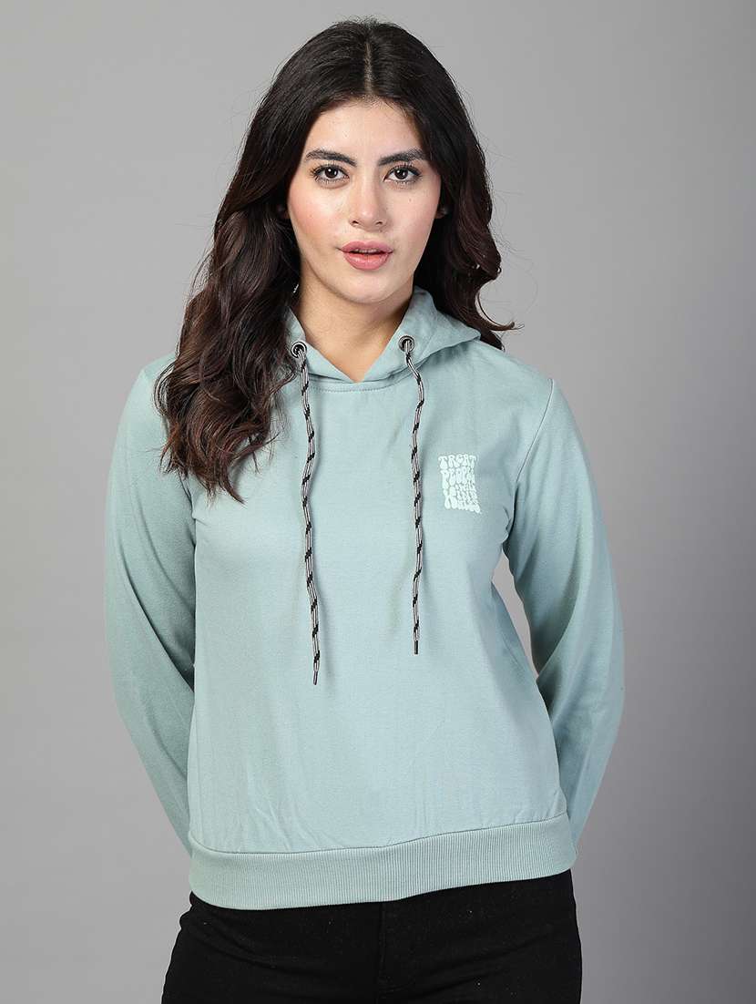 women front & back print long sleeve sweatshirt
