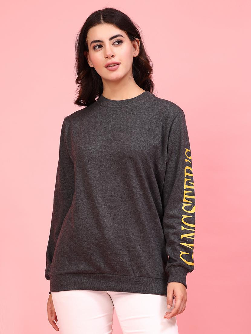 women back print long sleeve sweatshirt - 21600075 - Zoom Image - 0