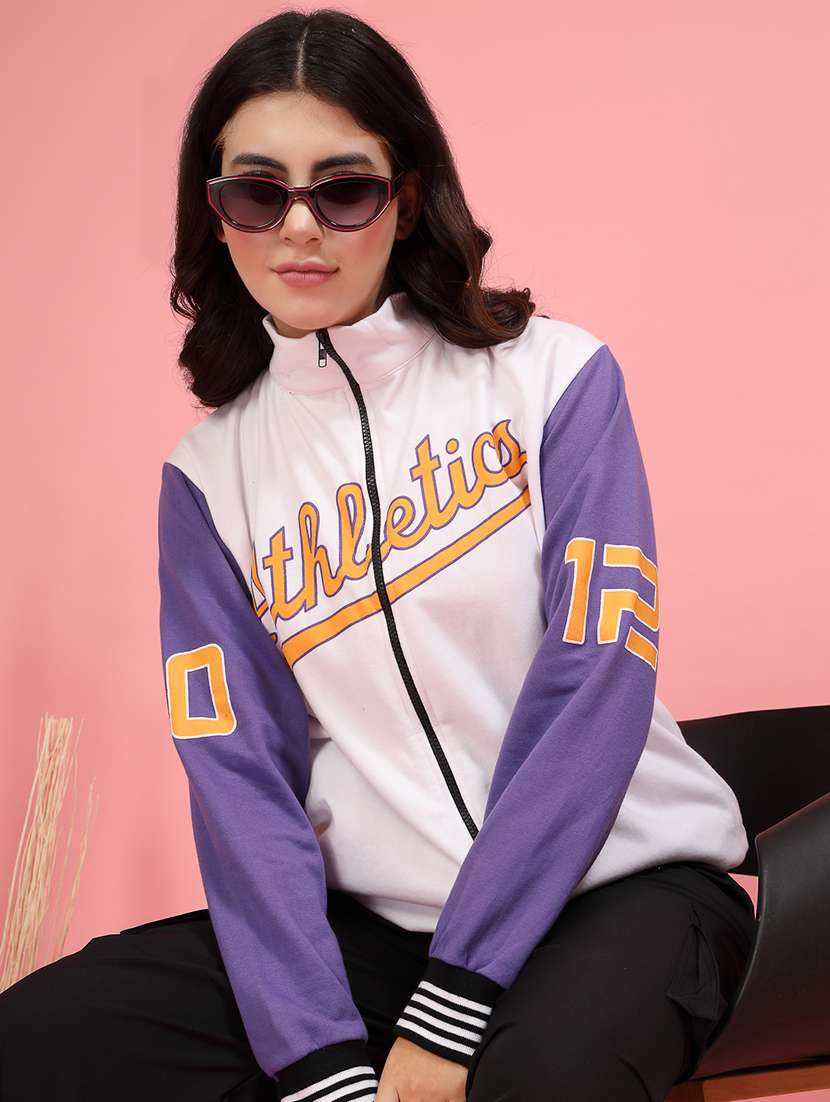 women printed oversized varsity jacket - 21600122 -  Standard Image - 3