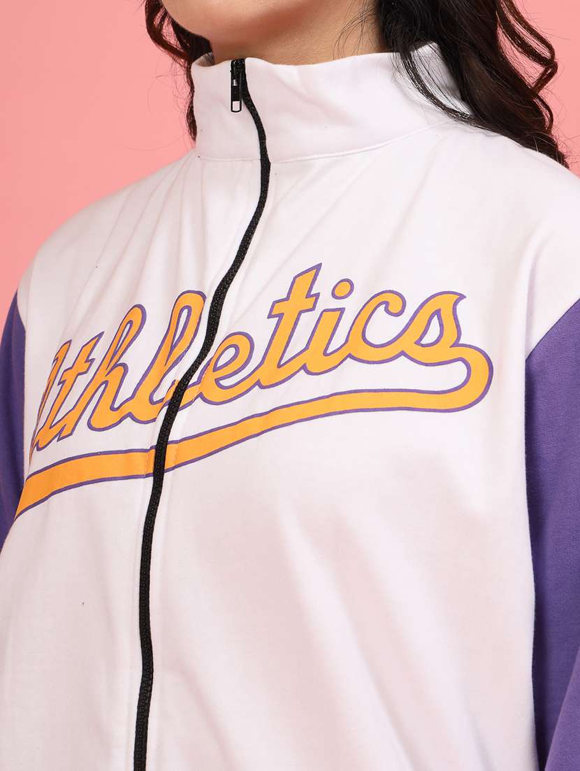 women printed oversized varsity jacket - 21600122 -  Standard Image - 5