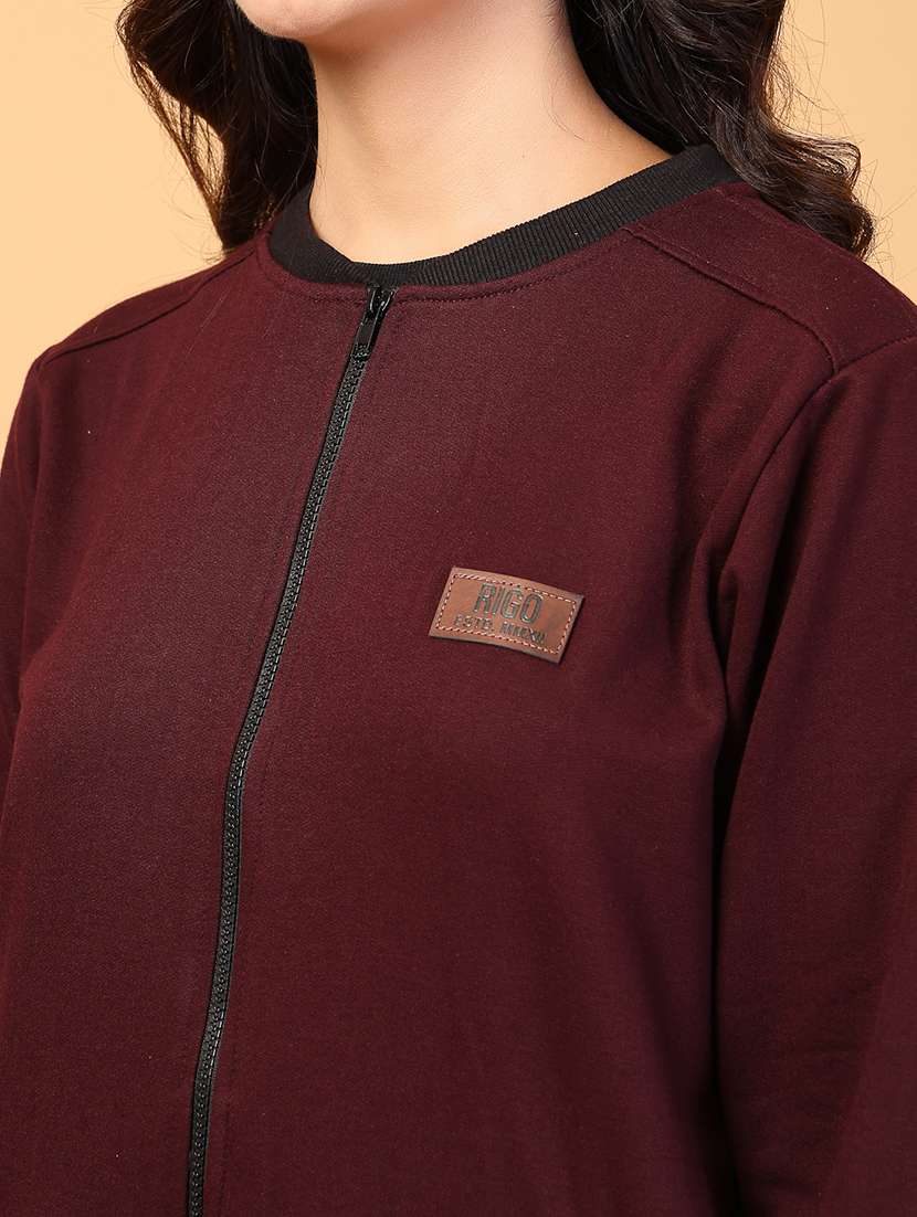 women maroom solid long sleeve regular jacket - 21600126 -  Standard Image - 5