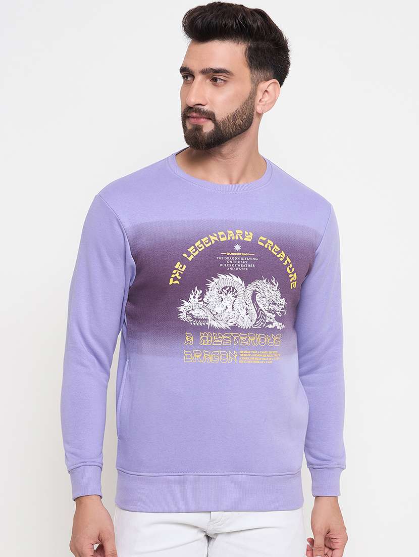 women round neck front print sweatshirt