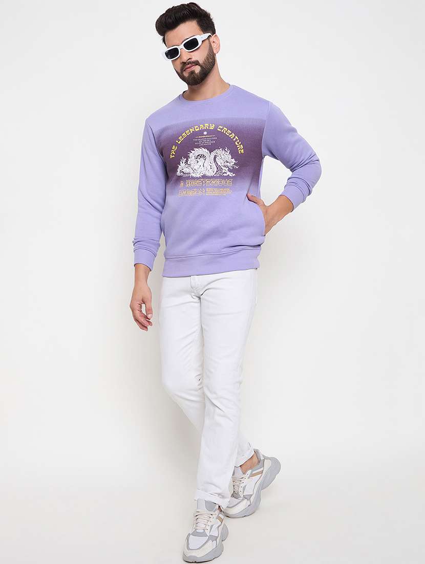 women round neck front print sweatshirt - 21600409 -  Standard Image - 3