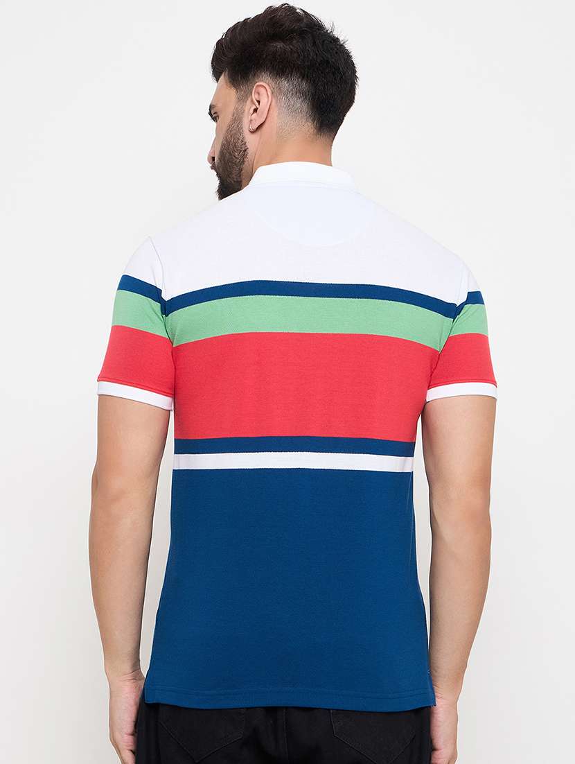 men color block short sleeve polo t-shirt - 21600446 -  Standard Image - 3