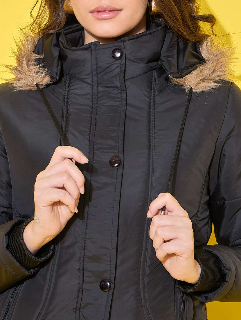 women solid long sleeve quilted jacket  - 21601021 -  Standard Image - 5