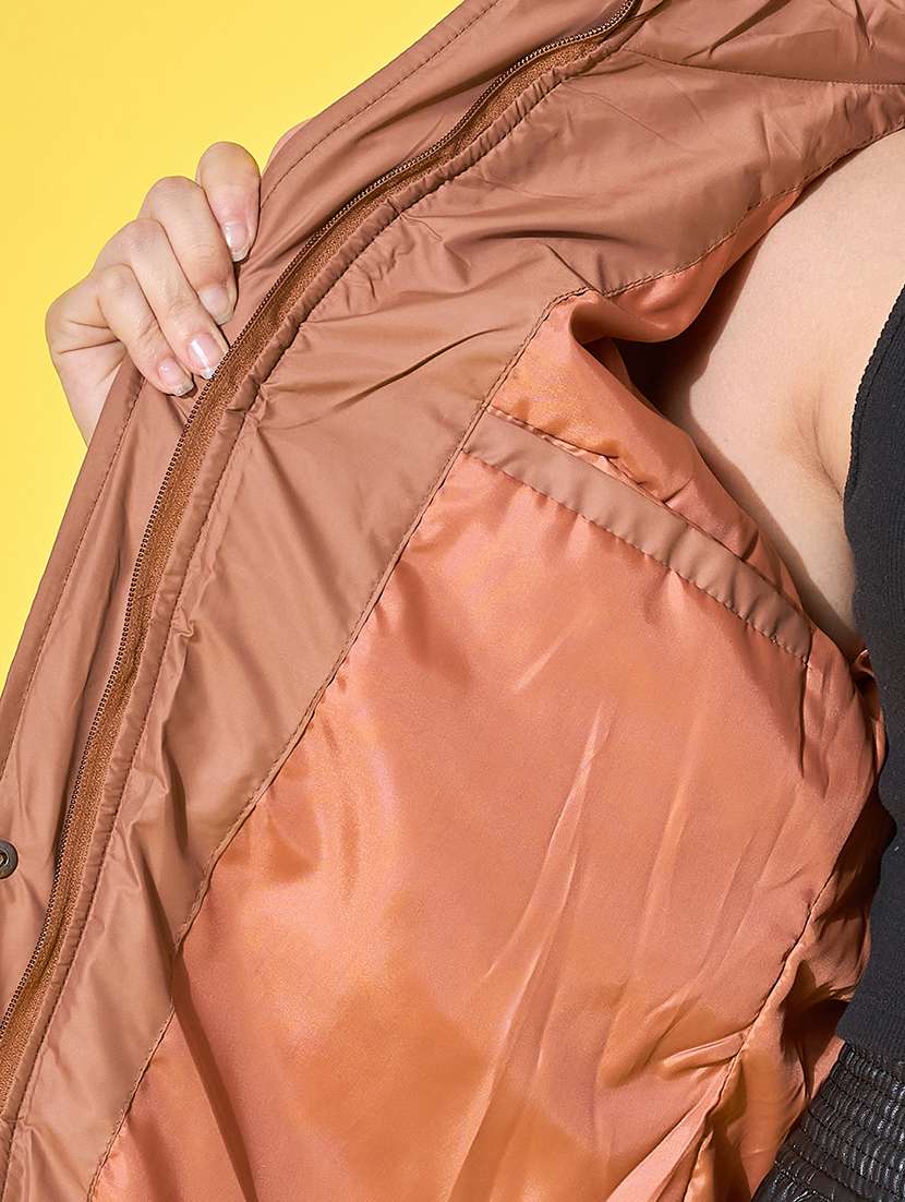 women solid long sleeve quilted jacket  - 21601025 -  Standard Image - 5