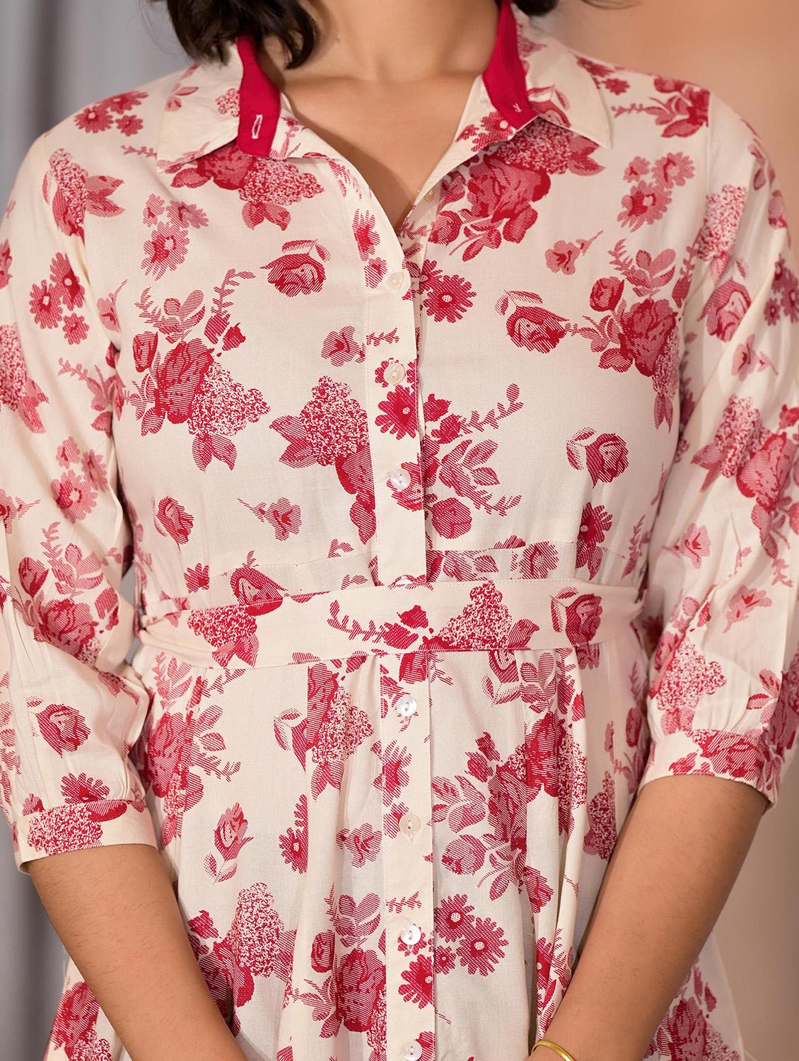 women off white floral a-line ethnic dress - 21601079 - Standard Image - 5
