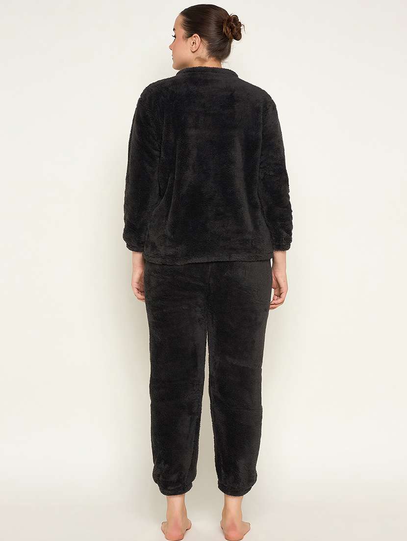 women embroidered top & pyjama nightwear set - 21601311 -  Standard Image - 3