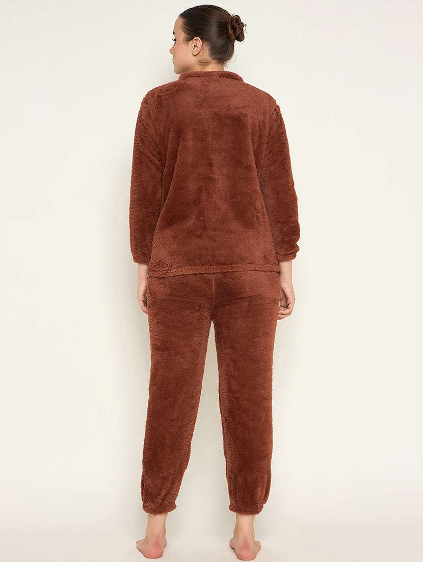 women embroidered top & pyjama nightwear set - 21601312 -  Standard Image - 3