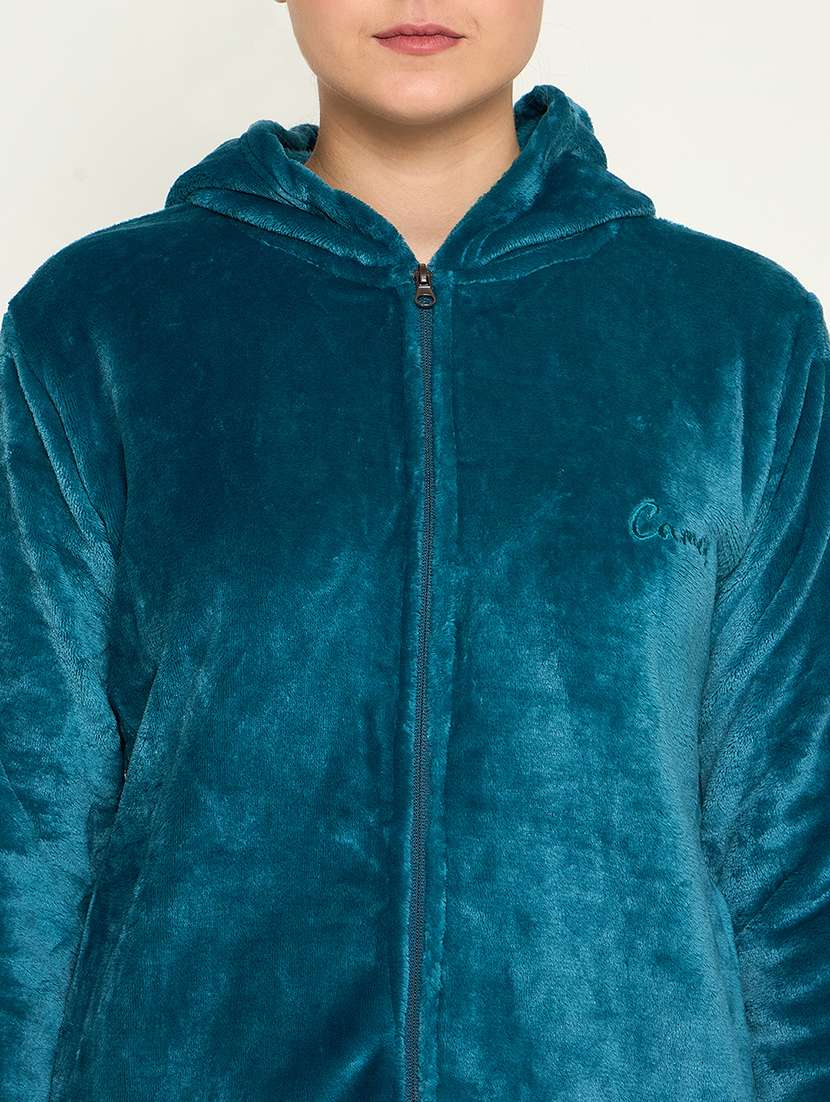 women solid top & pyjama nightwear set - 21601321 -  Standard Image - 5