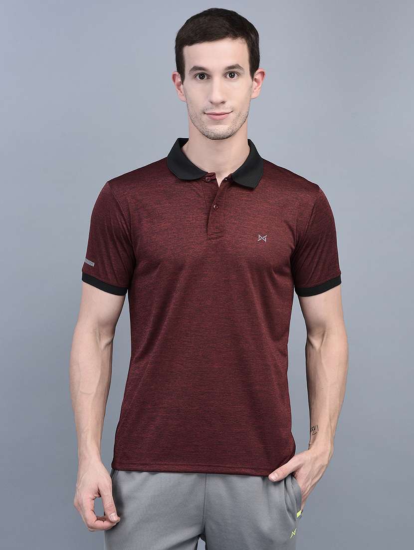 men solid slim fit polo t-shirt