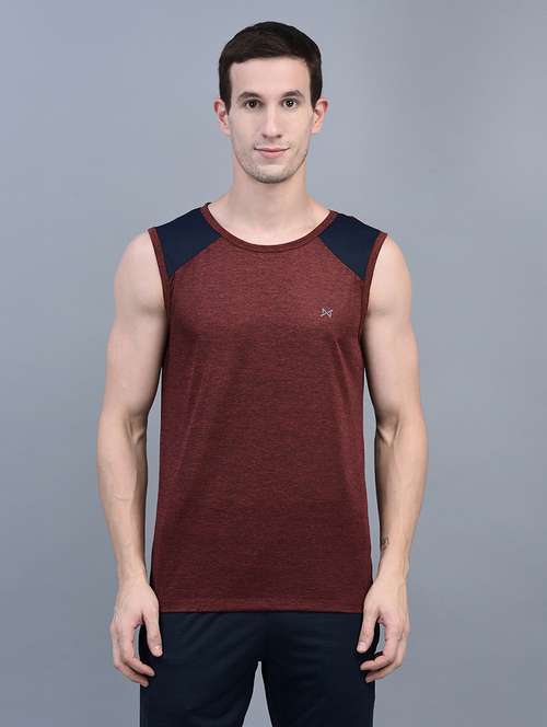 men sleeveless color block sports t-shirt - 21601351 -  Standard Image - 0
