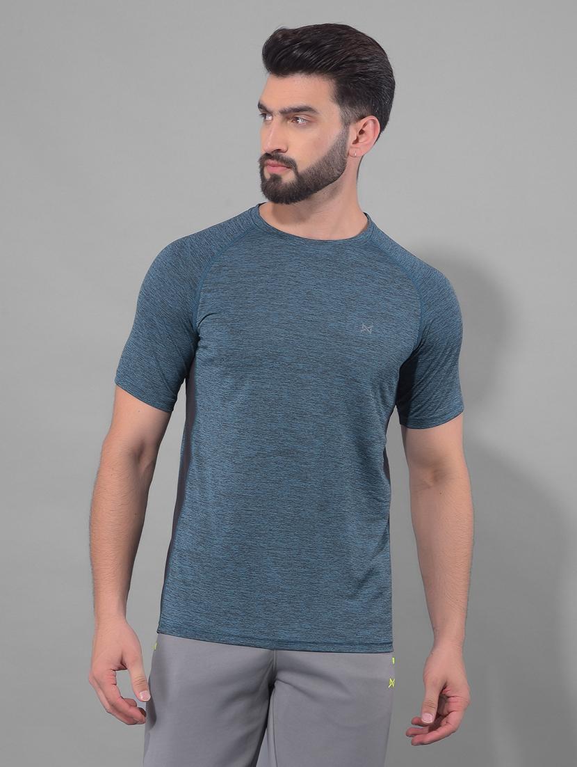 men round neck plain sports t-shirt - 21601387 - Zoom Image - 0