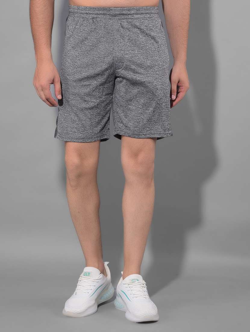 men mid rise color block shorts