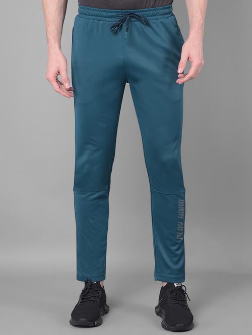 men mid rise solid full length track pant - 21601437 - Standard Image - 0