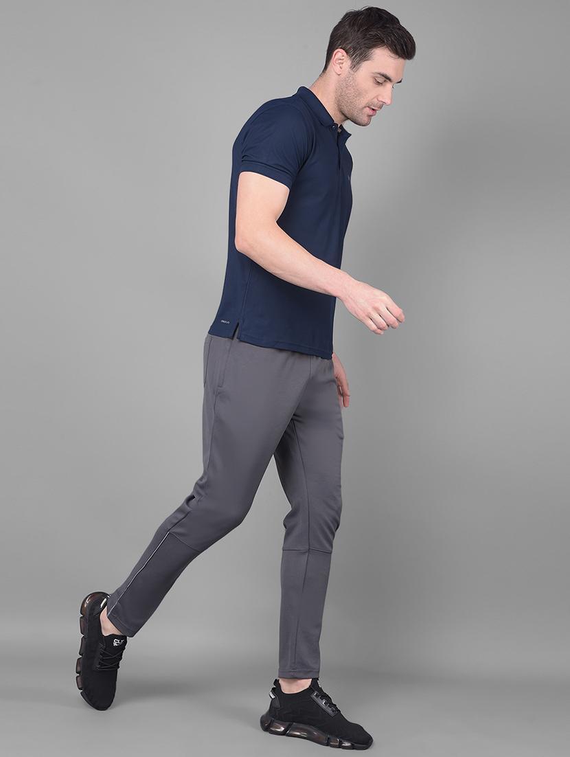 men mid rise solid full length track pant - 21601439 - Standard Image - 3