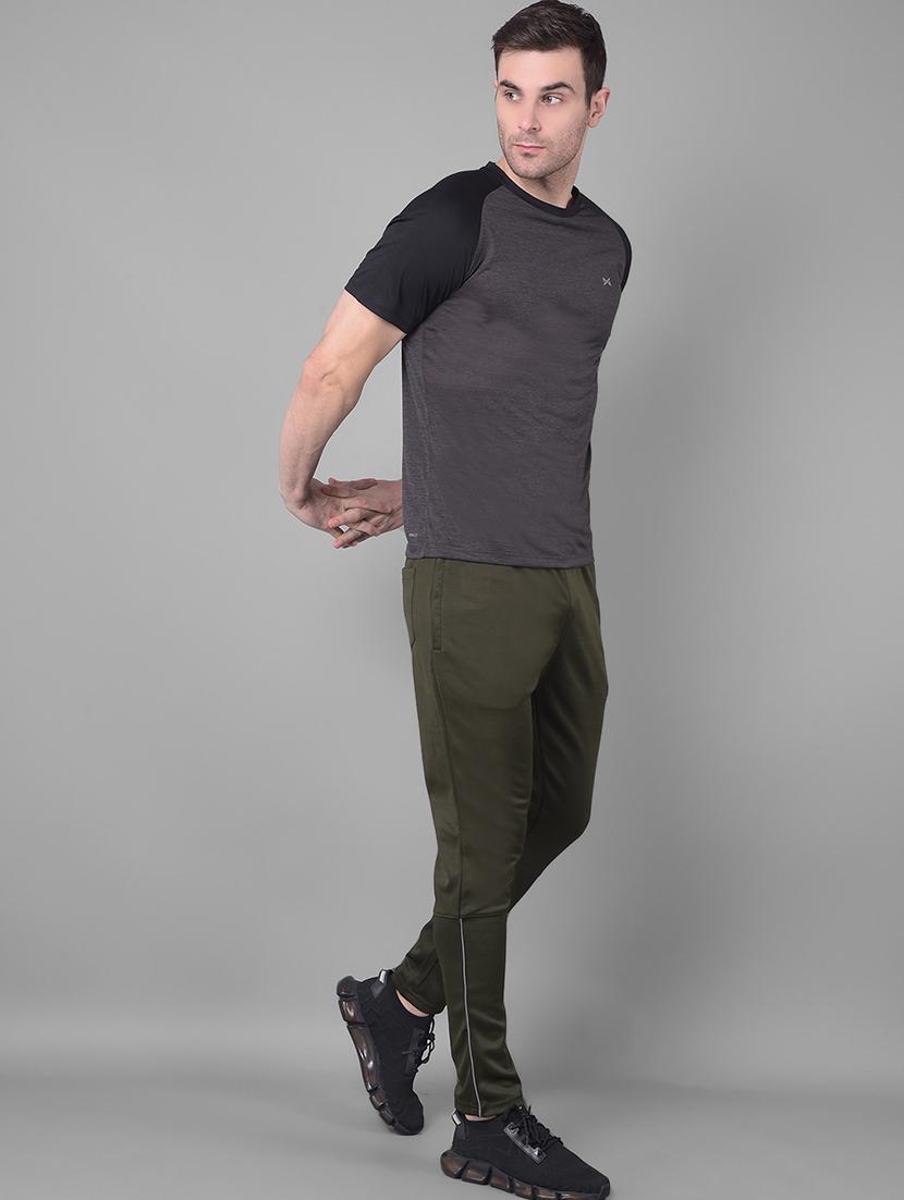 men mid rise solid full length track pant - 21601957 - Standard Image - 3