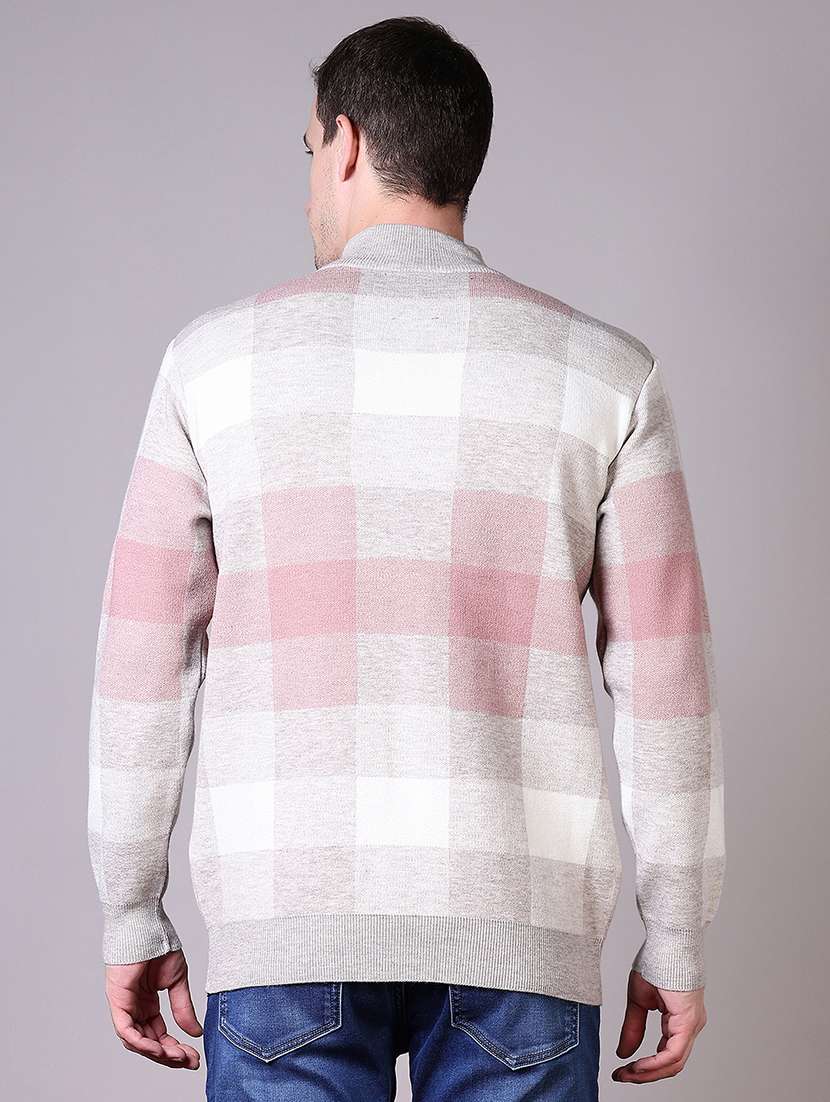 men checkered long sleeves pullover - 21606391 -  Standard Image - 3