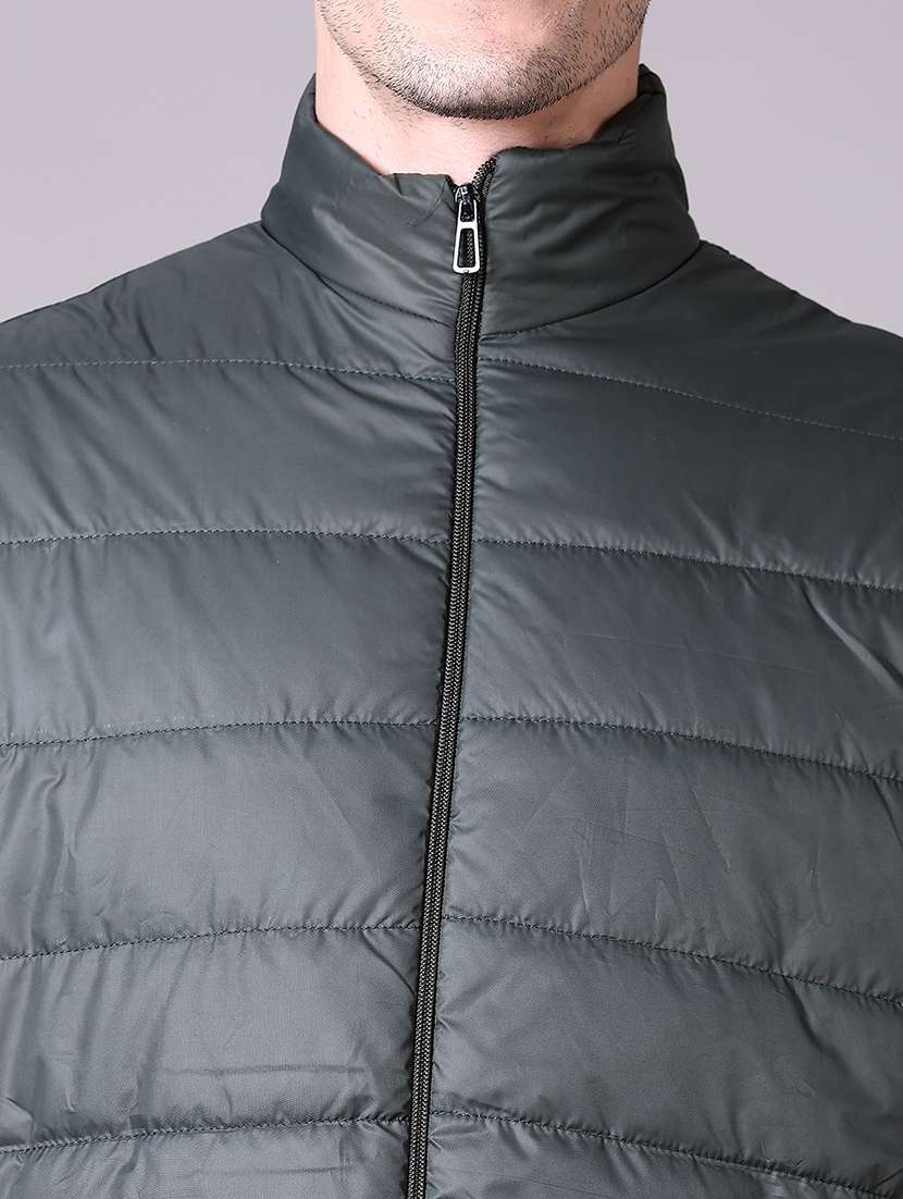 men solid sleeveless quilted jacket - 21606419 -  Standard Image - 5