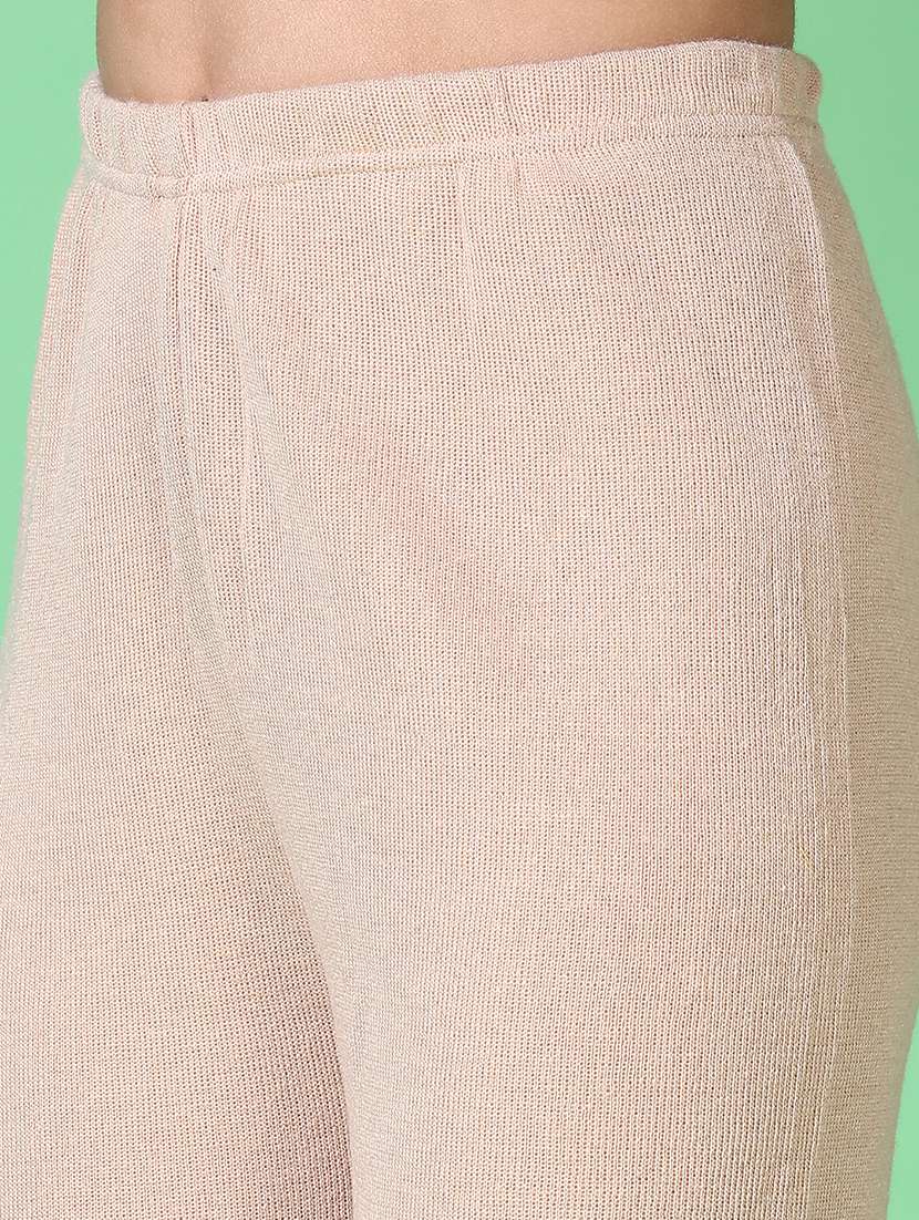 women beige solid palazzo - 21606429 -  Standard Image - 5