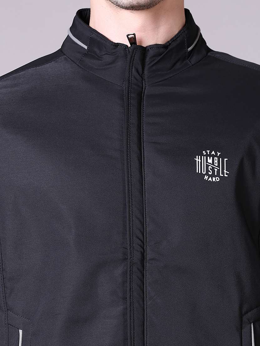 men long sleeves solid bomber jacket - 21606513 -  Standard Image - 5