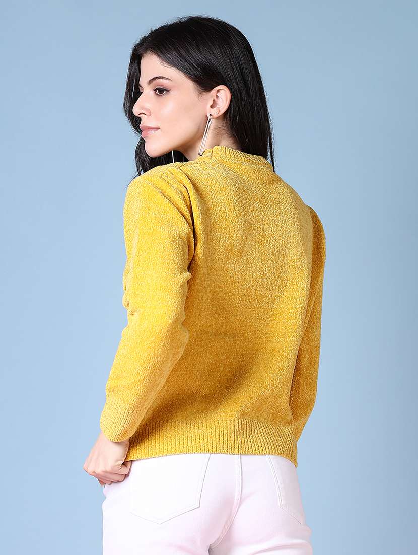 women long sleeves self design pullover - 21606547 -  Standard Image - 3