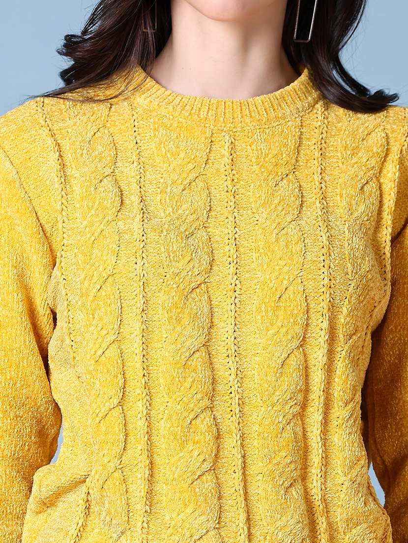 women long sleeves self design pullover - 21606547 -  Standard Image - 5