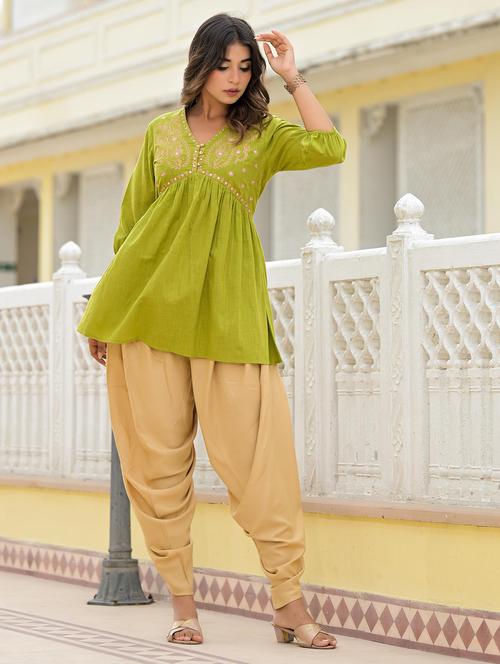 women embroidered three quarter sleeves co-ord set - 21606758 - Standard Image - 0