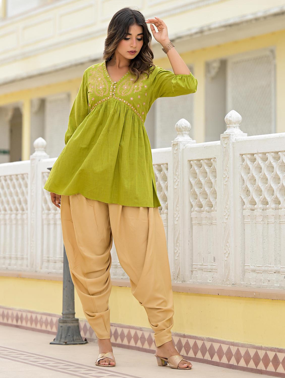 women embroidered three quarter sleeves co-ord set - 21606758 - Zoom Image - 0