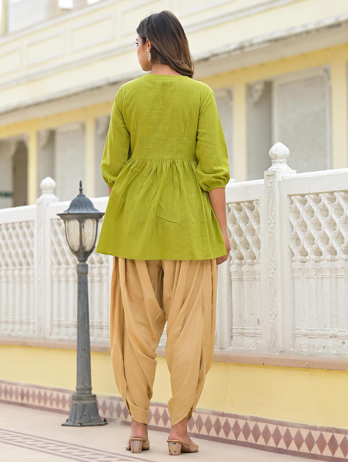 women embroidered three quarter sleeves co-ord set - 21606758 - Standard Image - 3