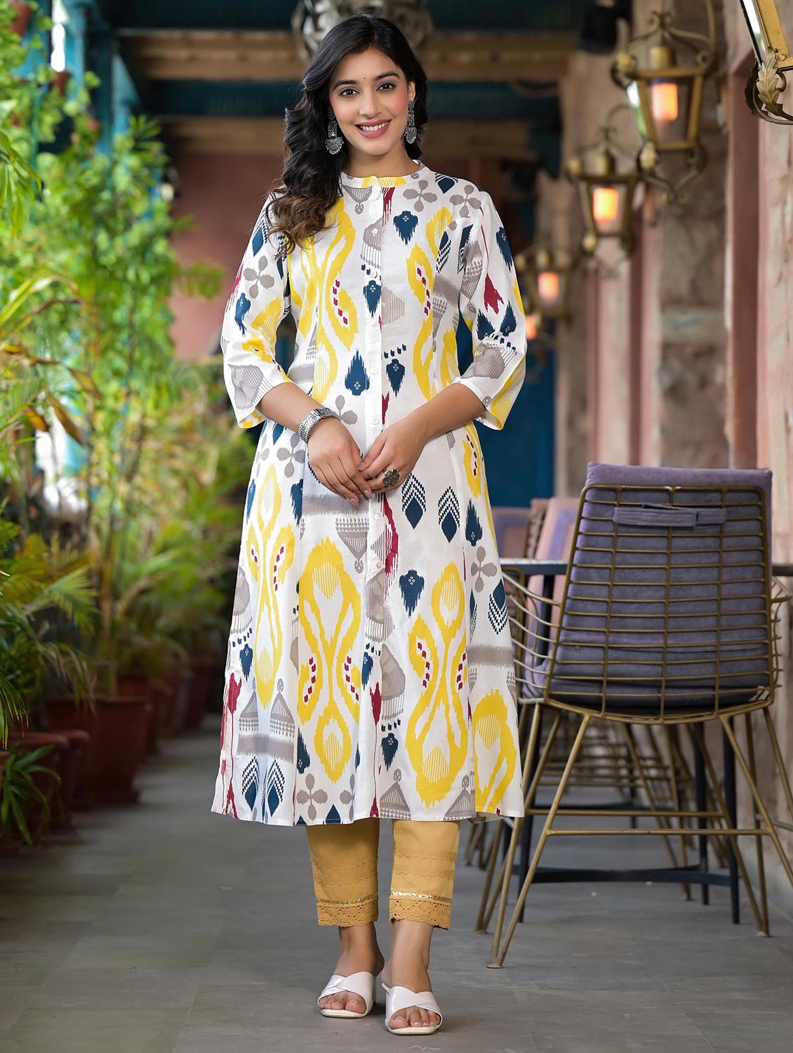 women printed three quarter sleeves a-line kurta - 21606785 - Zoom Image - 0