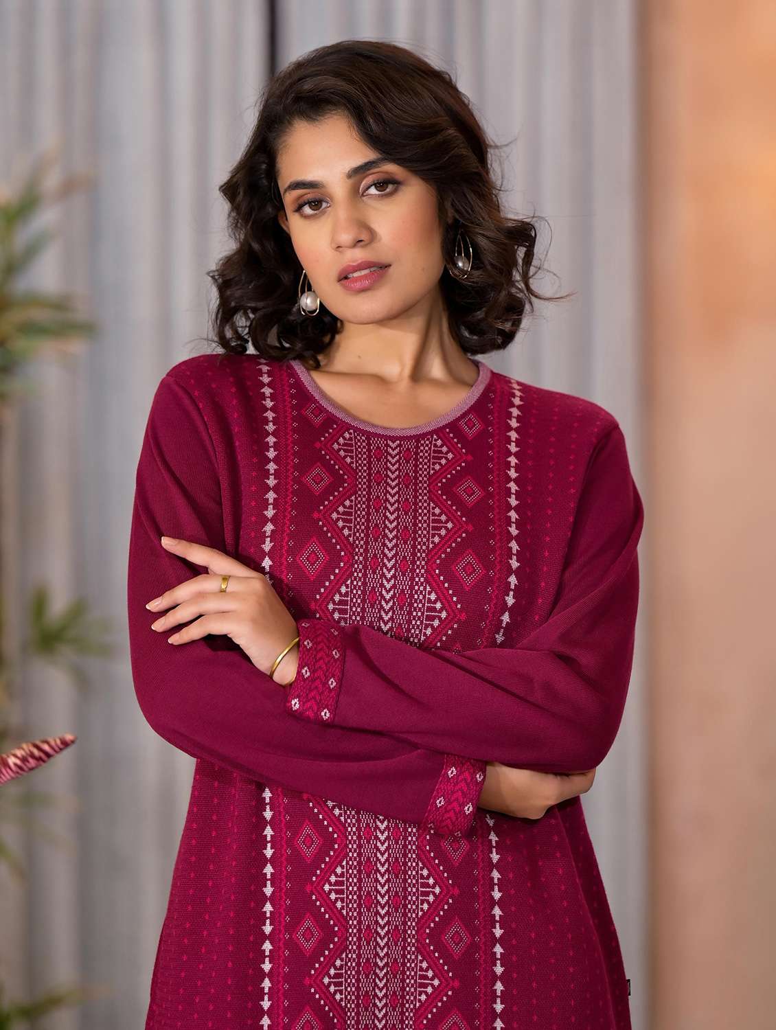 women printed long sleeves straight kurta - 21606794 - Standard Image - 5