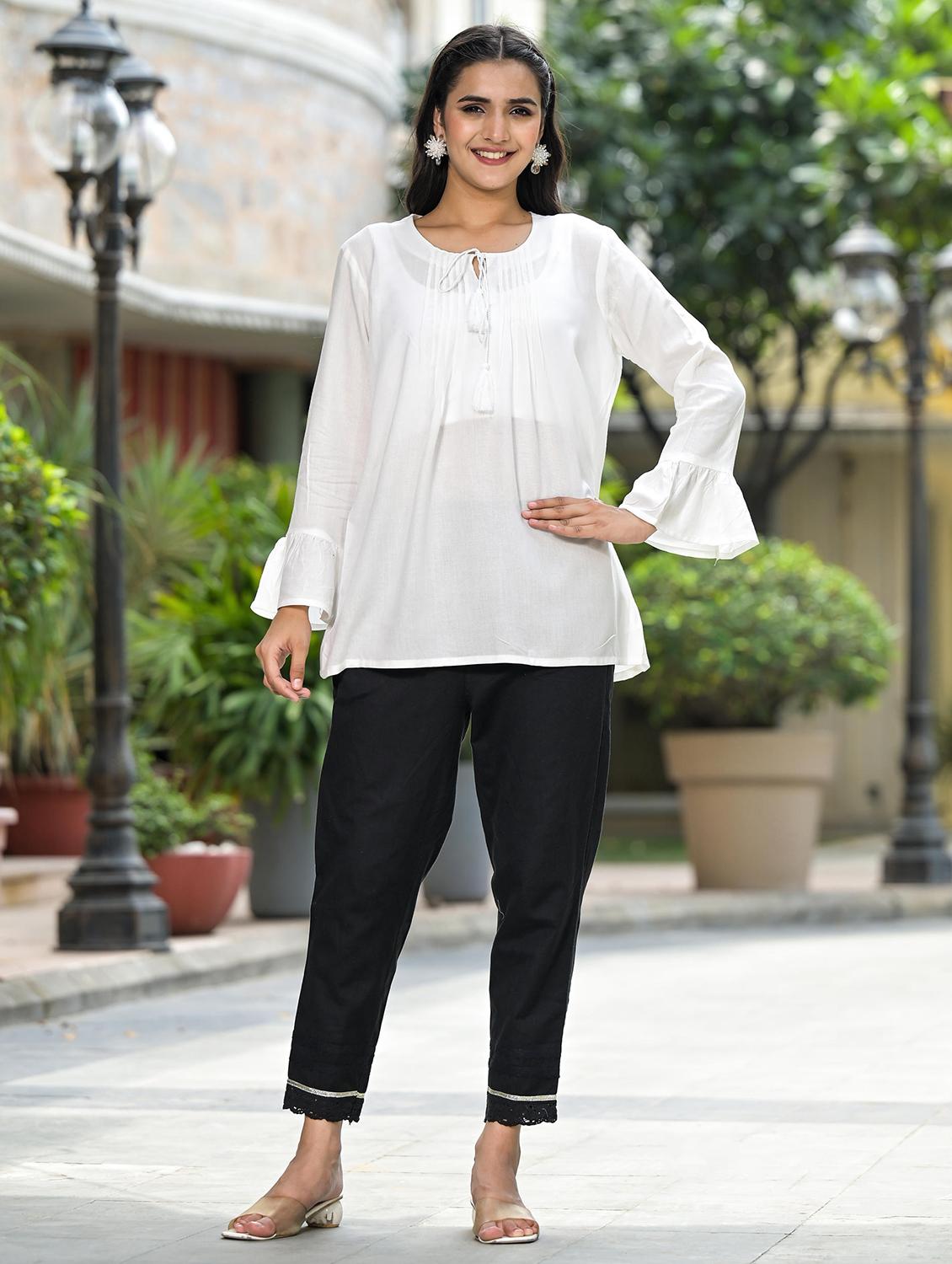 women solid long sleeves straight kurta