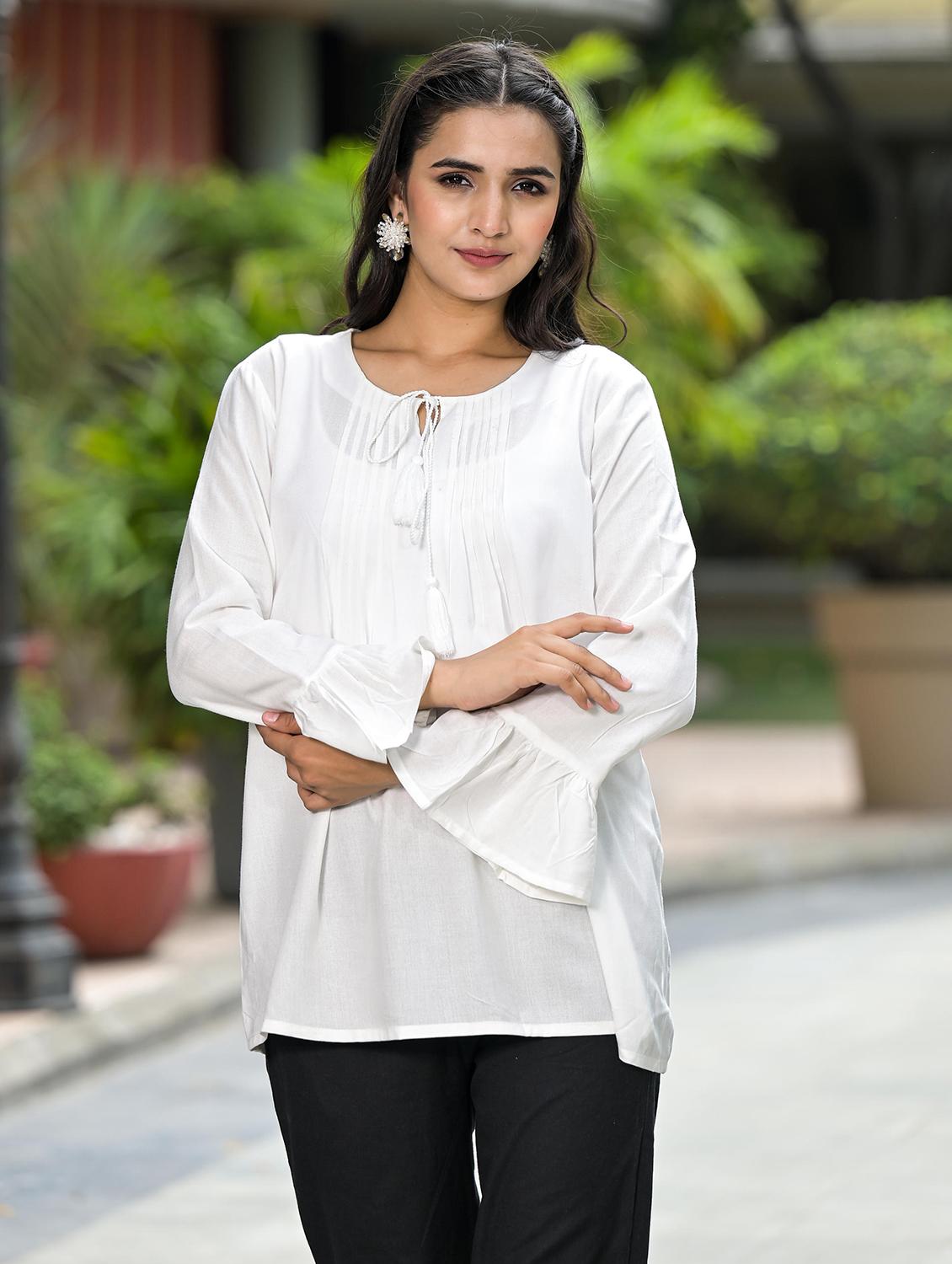 women solid long sleeves straight kurta - 21606818 - Standard Image - 5