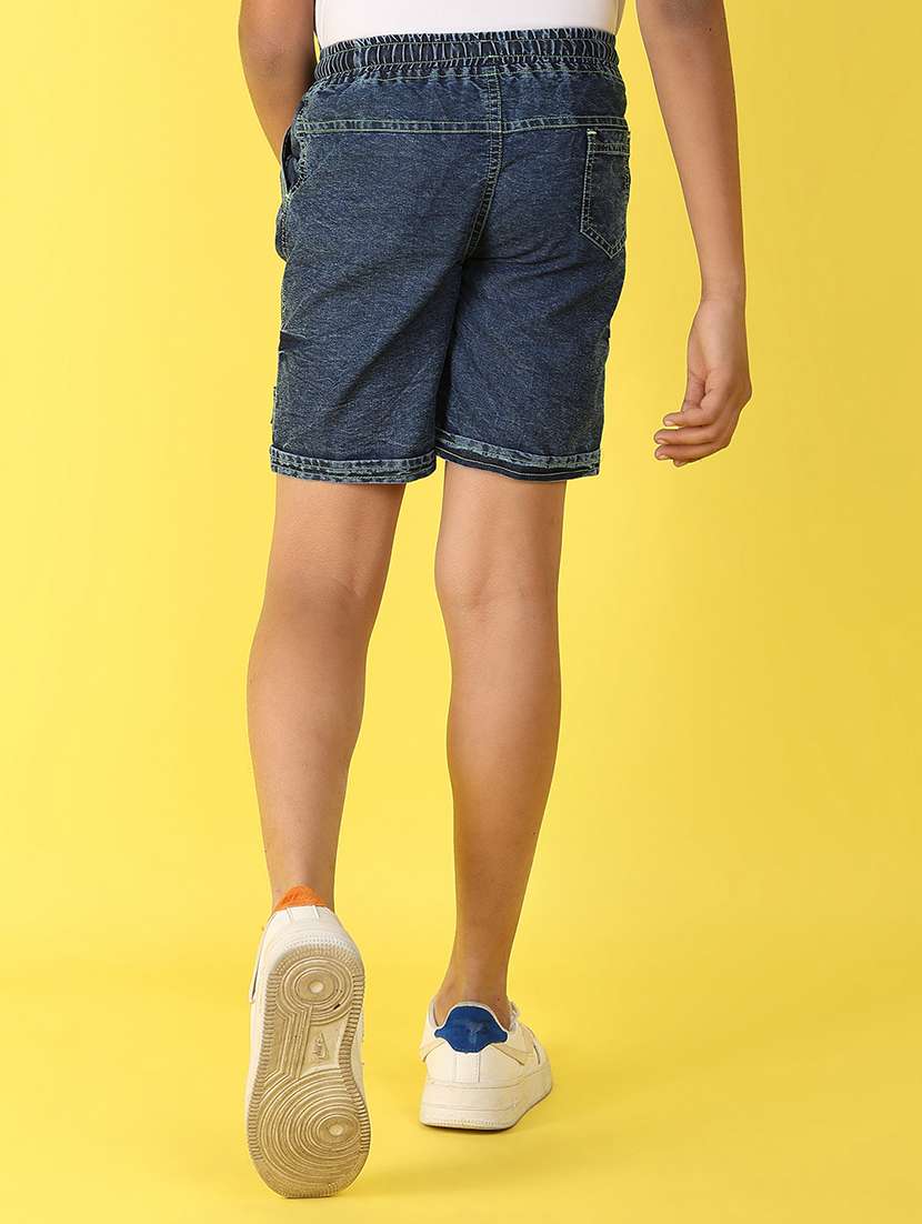 boys solid mid rise shorts with drawstring - 21606965 -  Standard Image - 3