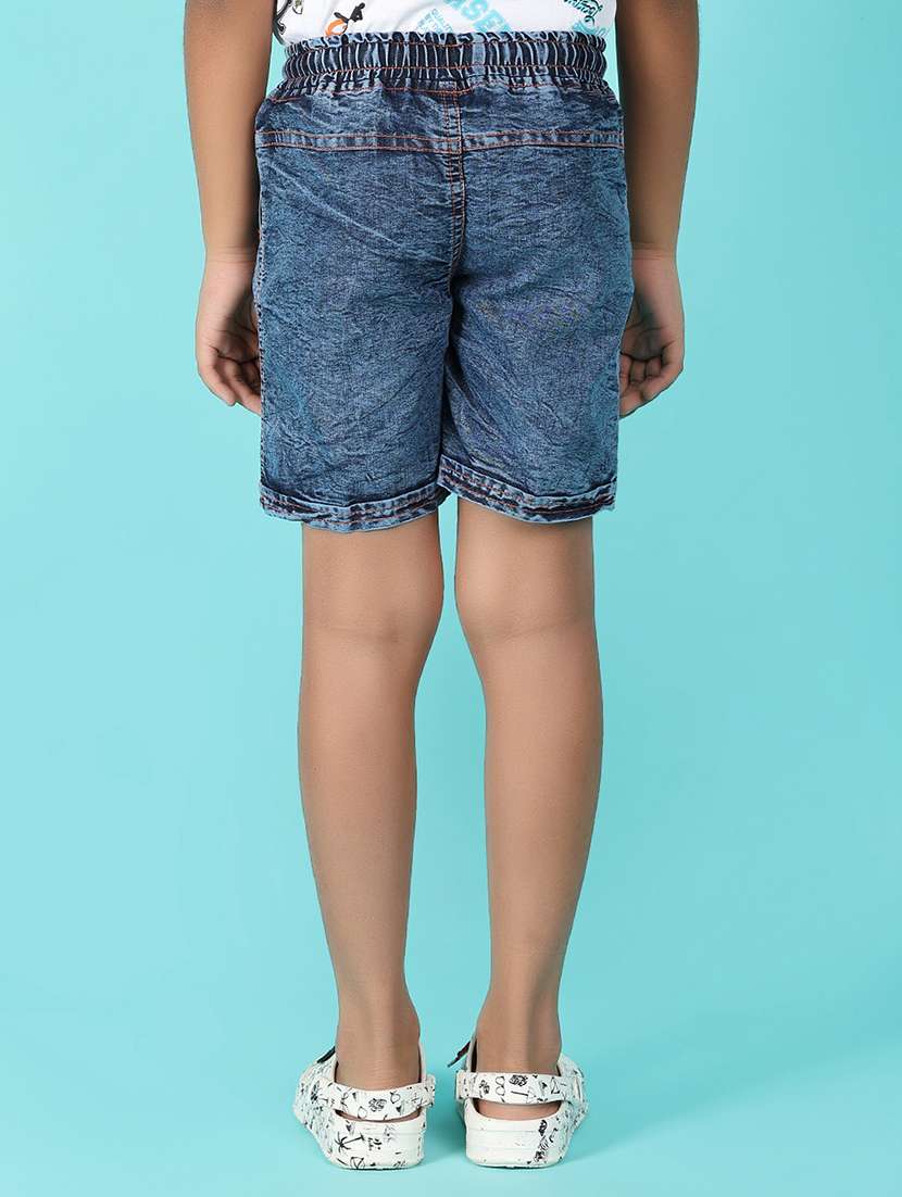 boys solid mid rise shorts with drawstring - 21606966 -  Standard Image - 3
