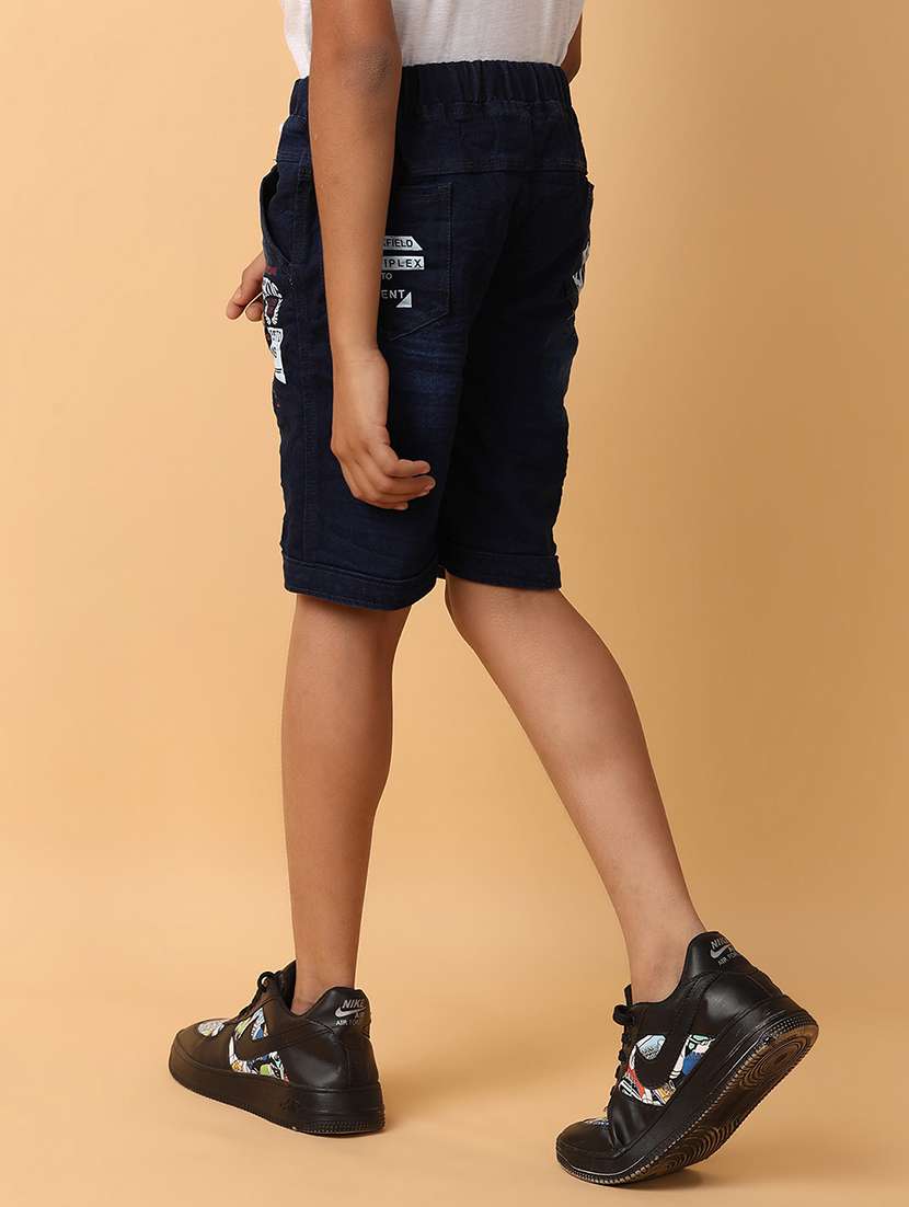boys printed mid rise shorts with drawstring - 21606987 -  Standard Image - 3