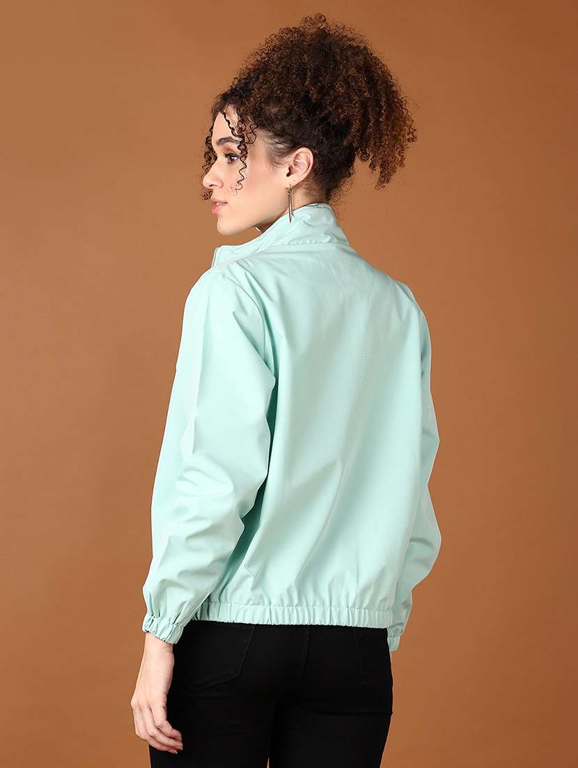 women long sleeves solid windcheater jacket - 21607022 -  Standard Image - 3