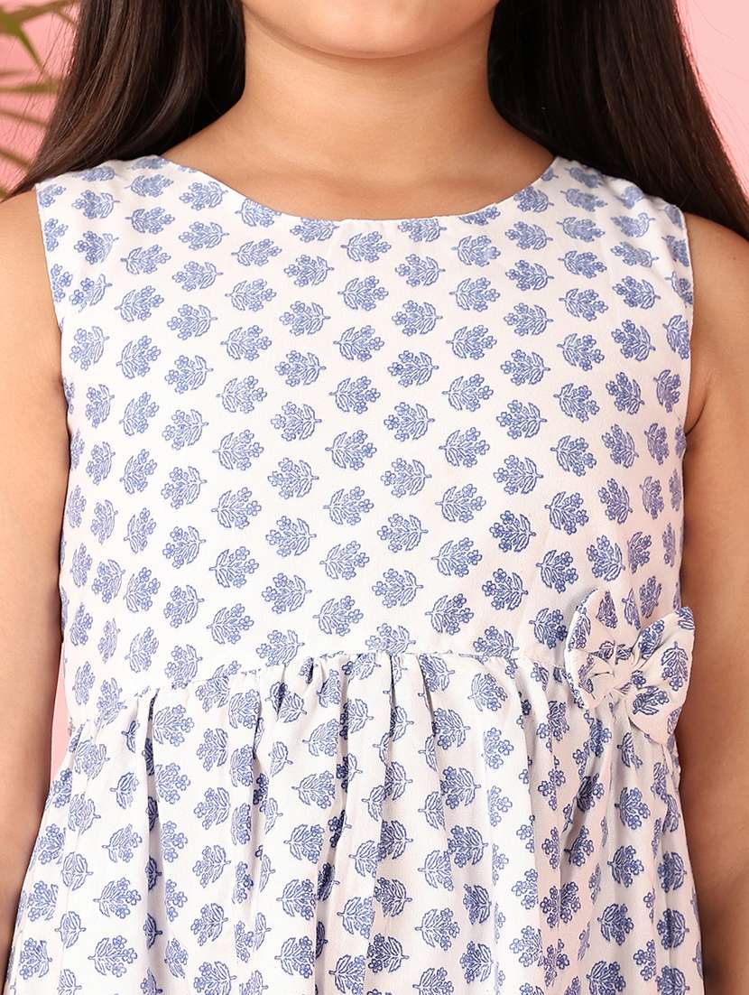girls printed sleeveless cotton frock - 21607044 -  Standard Image - 5