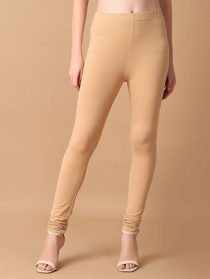 women solid mid rise legging