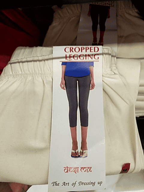 off white cotton spandex churidars & leggings - 21607144 -  Zoom Image - 0