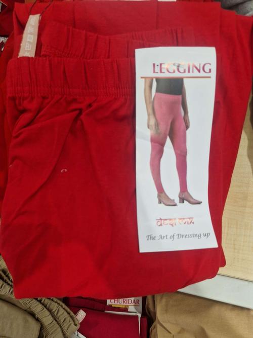 red cotton spandex churidars & leggings - 21607164 - Standard Image - 0