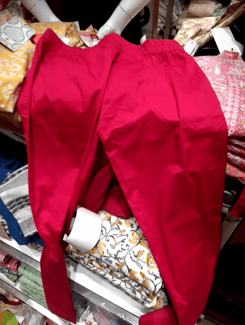 fuchsia cotton lycra trousers - 21607192 -  Zoom Image - 0