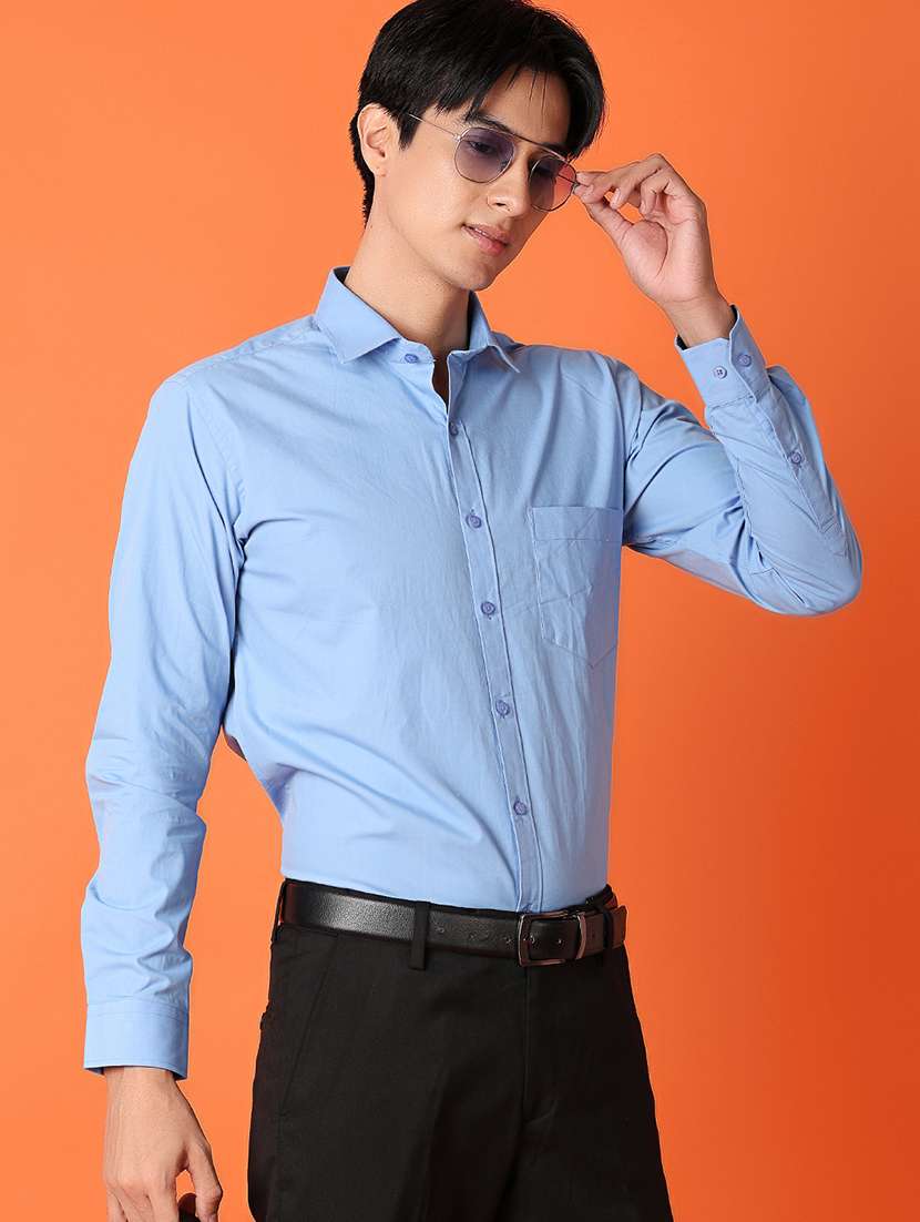 men solid long sleeve formal shirt - 21607224 -  Standard Image - 3