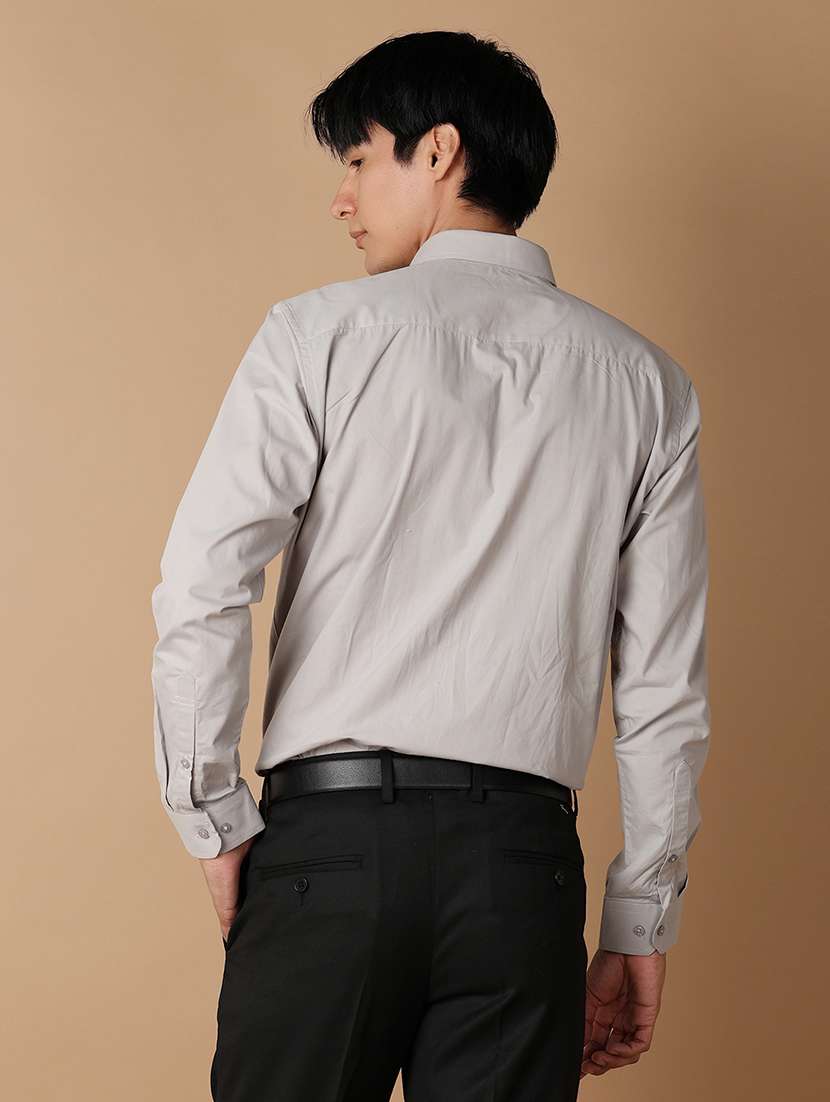 men solid long sleeve formal shirt - 21607233 -  Standard Image - 3